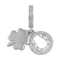 Simulated Diamond Rhinestone Charm in Rhodium Over Sterling Silver 0.60 ctw - Sticky add to cart bar