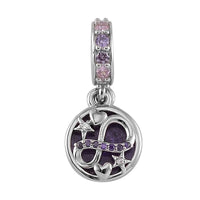 Simulated Multi Color Diamond and Enameled Charm in Rhodium Over Sterling Silver 0.25 ctw