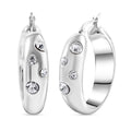 Austrian Crystal Flush Set Hoop Earrings - Sticky add to cart bar