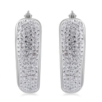 Austrian Crystal Hoop Earrings in Sterling Silver