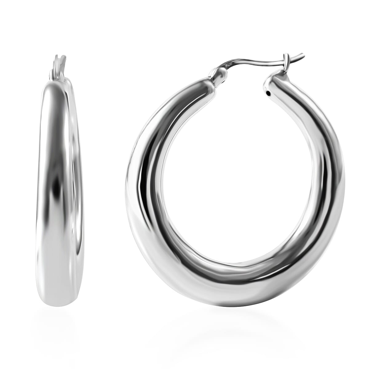 Sterling Silver Hoop Earrings 6.50 Grams