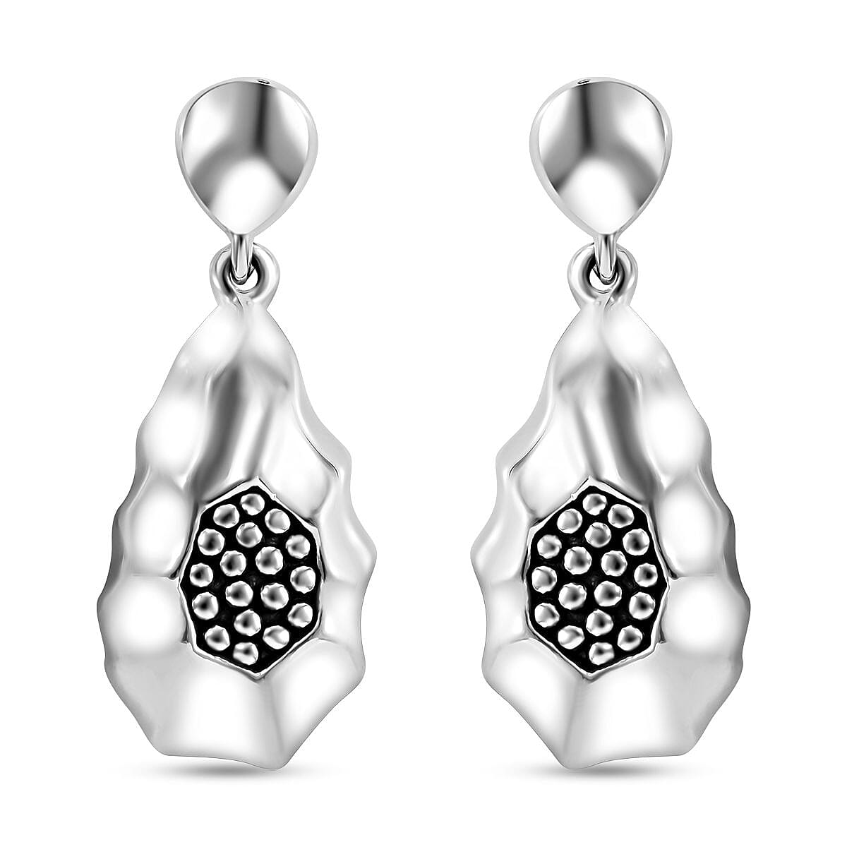 Sterling Silver Floral Drop Earrings 10.80 Grams