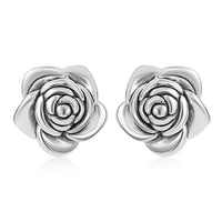 Sterling Silver Rose Flower Earrings 6.70 Grams