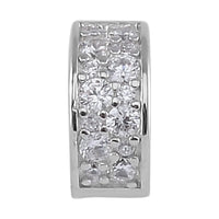 Simulated Diamond Old Oxide Charm in Rhodium Over Sterling Silver