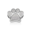 Simulated Diamond Paw Charm in Rhodium Over Sterling Silver - Sticky add to cart bar