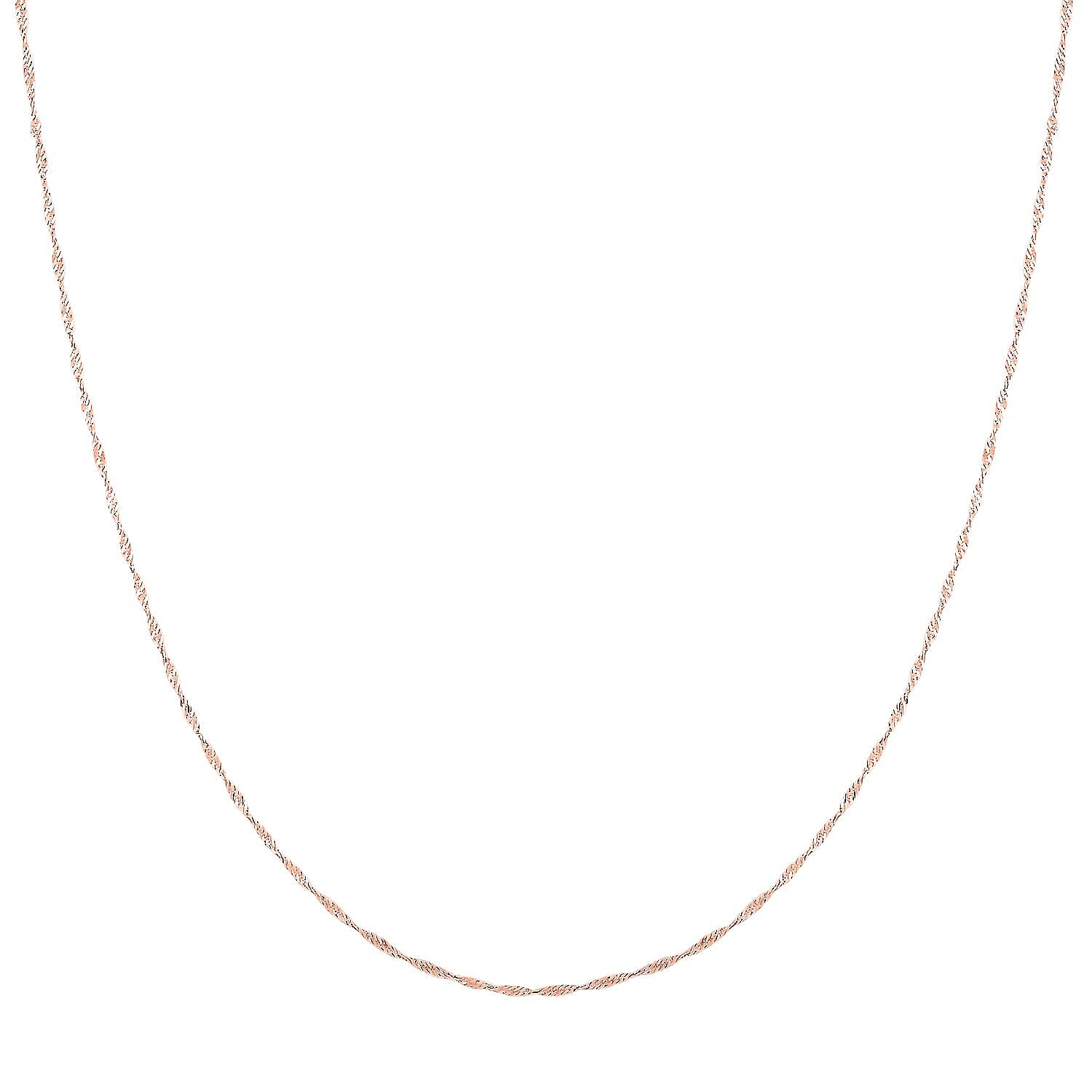 14K Rose Gold Over Sterling Silver Singapore Necklace 24 Inches 2.80 Grams