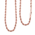 14K Rose Gold Over Sterling Silver Rope Necklace 24 Inches 2.90 Grams - Sticky add to cart bar