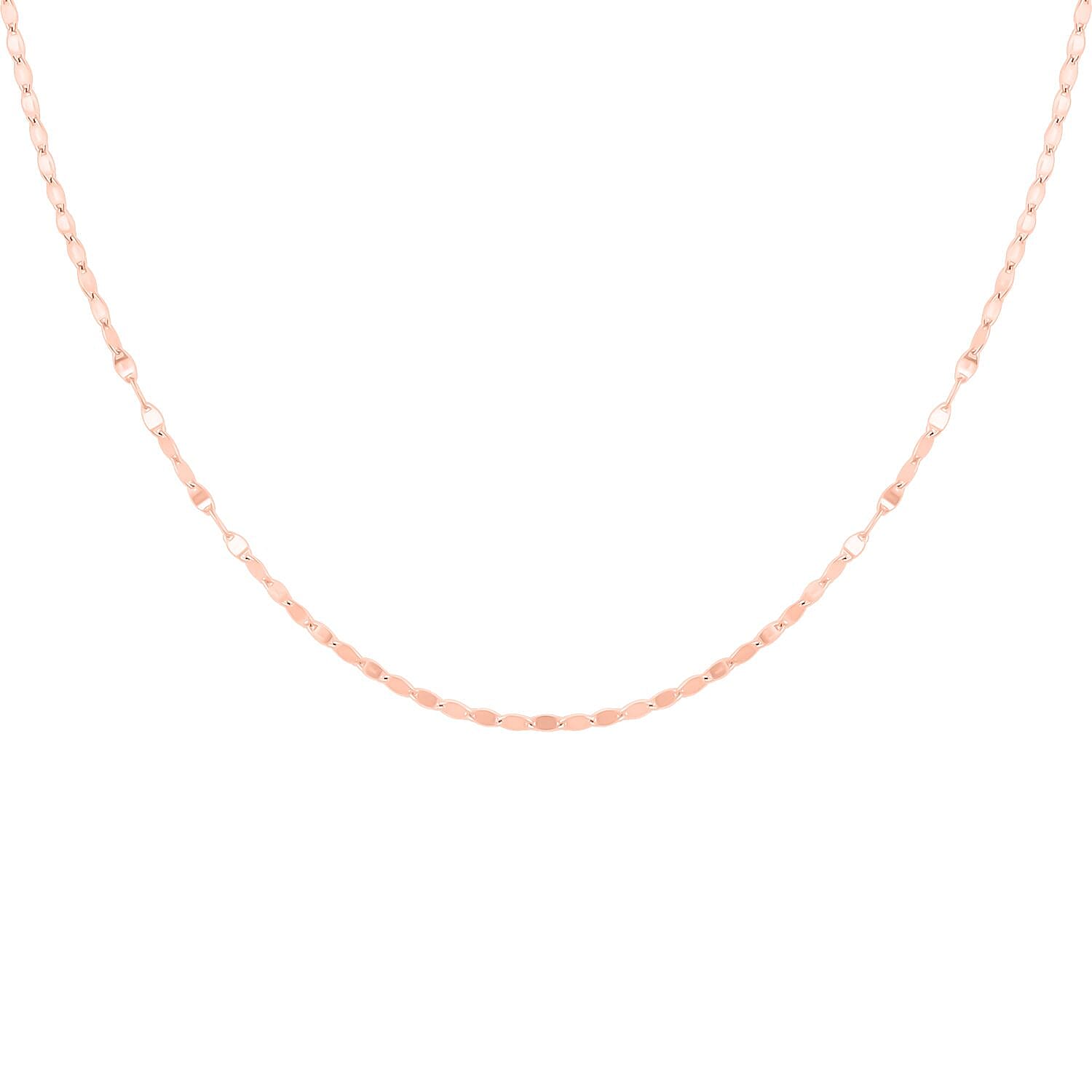 14K Rose Gold Over Sterling Silver Necklace 24 Inches 3.20 Grams