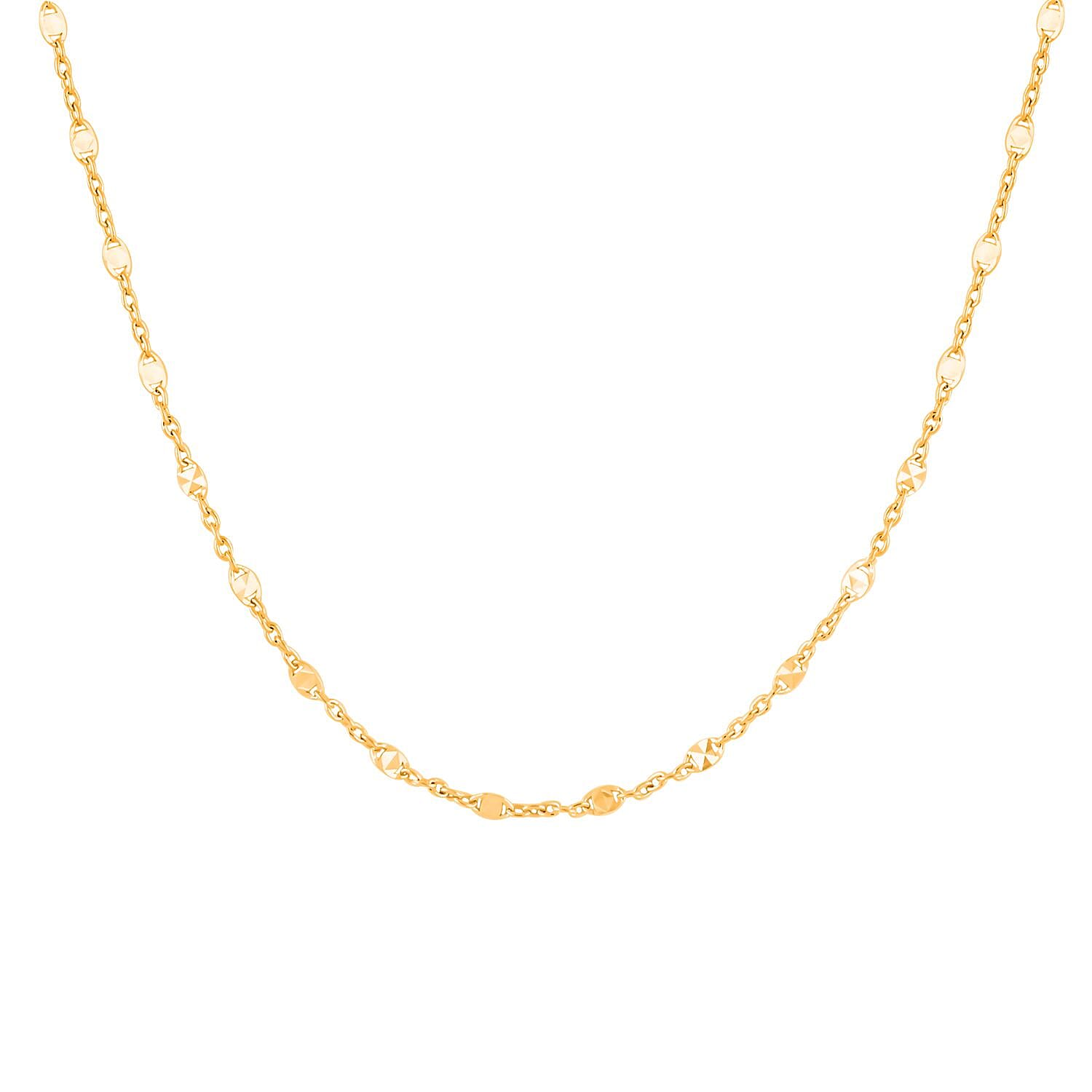 14K Yellow Gold Over Sterling Silver Chain Necklace 20 Inches 2.90 Grams