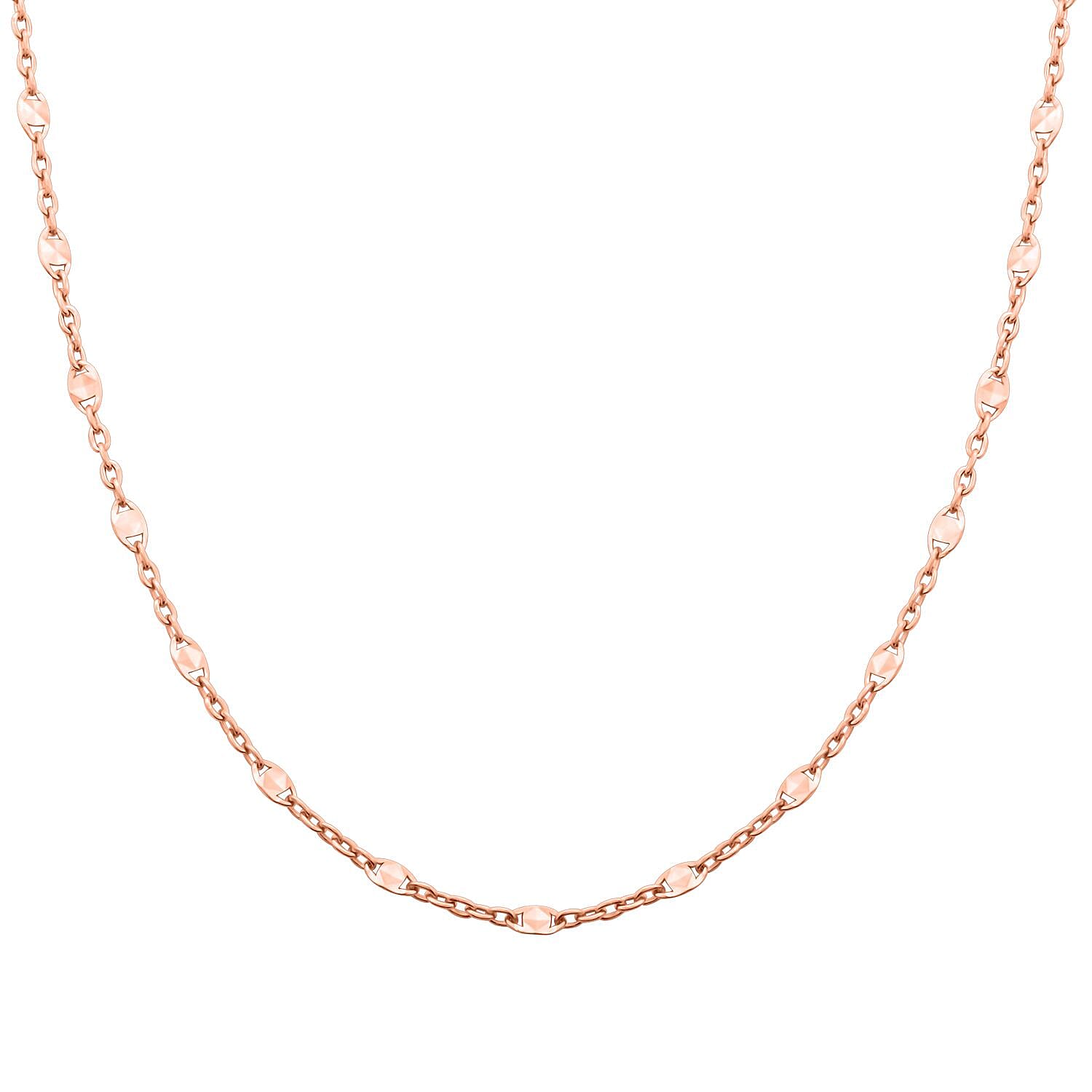 14K Rose Gold Over Sterling Silver Chain Necklace 20 Inches 2.90 Grams