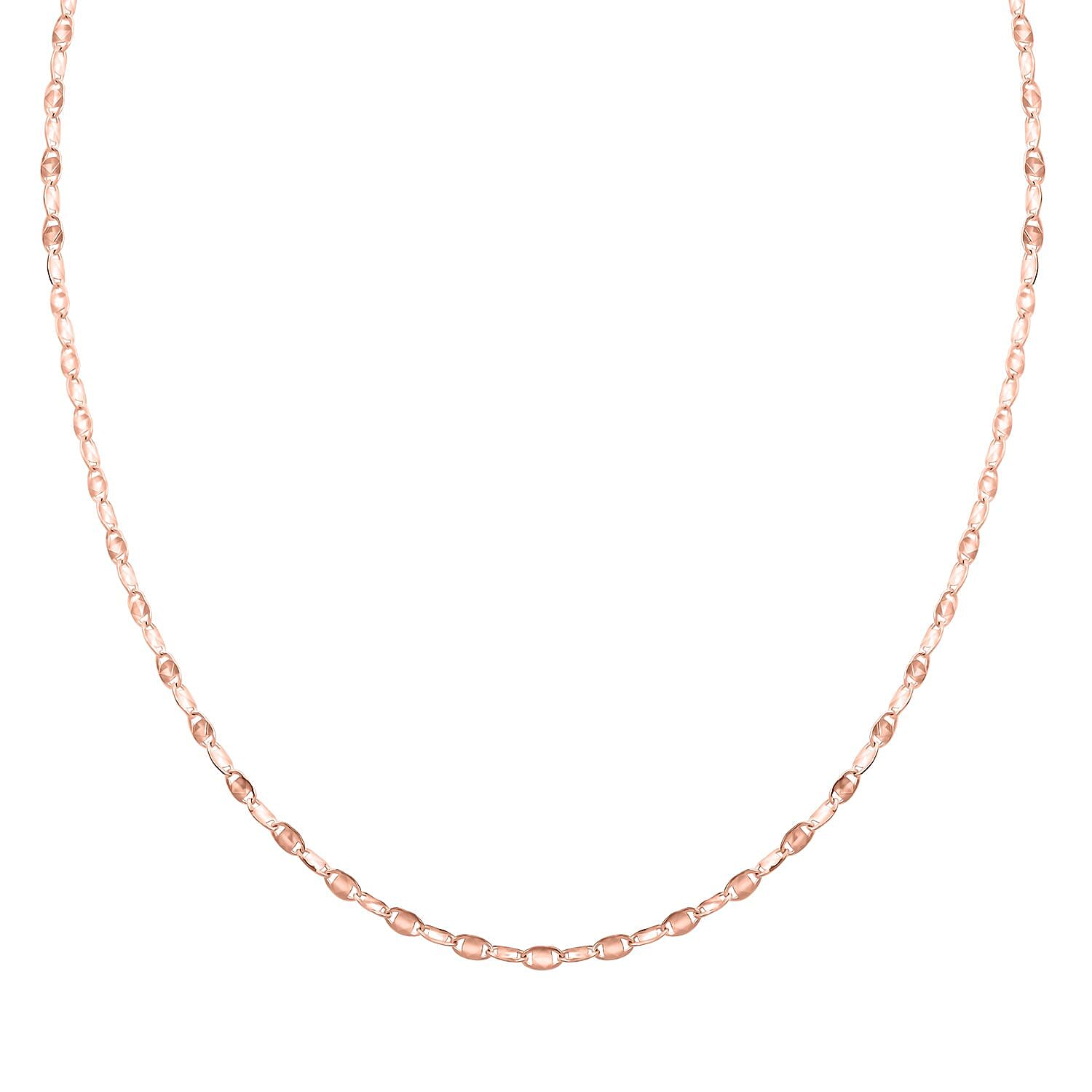 14K Rose Gold Over Sterling Silver Necklace 20 Inches 3.30 Grams