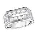 NY Closeout 10K White Gold Diamond 2 Row Men's Ring (Size 10.0) (8 g) 2.00 ctw - Sticky add to cart bar
