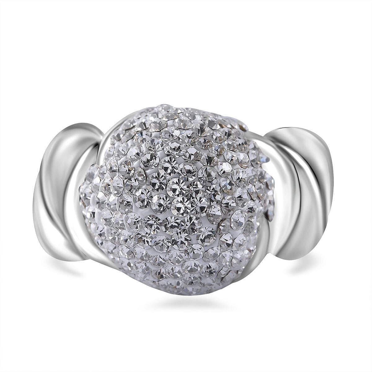Austrian Crystal Ring in Sterling Silver (Size 10.0)