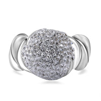 Austrian Crystal Ring in Sterling Silver (Size 10.0)