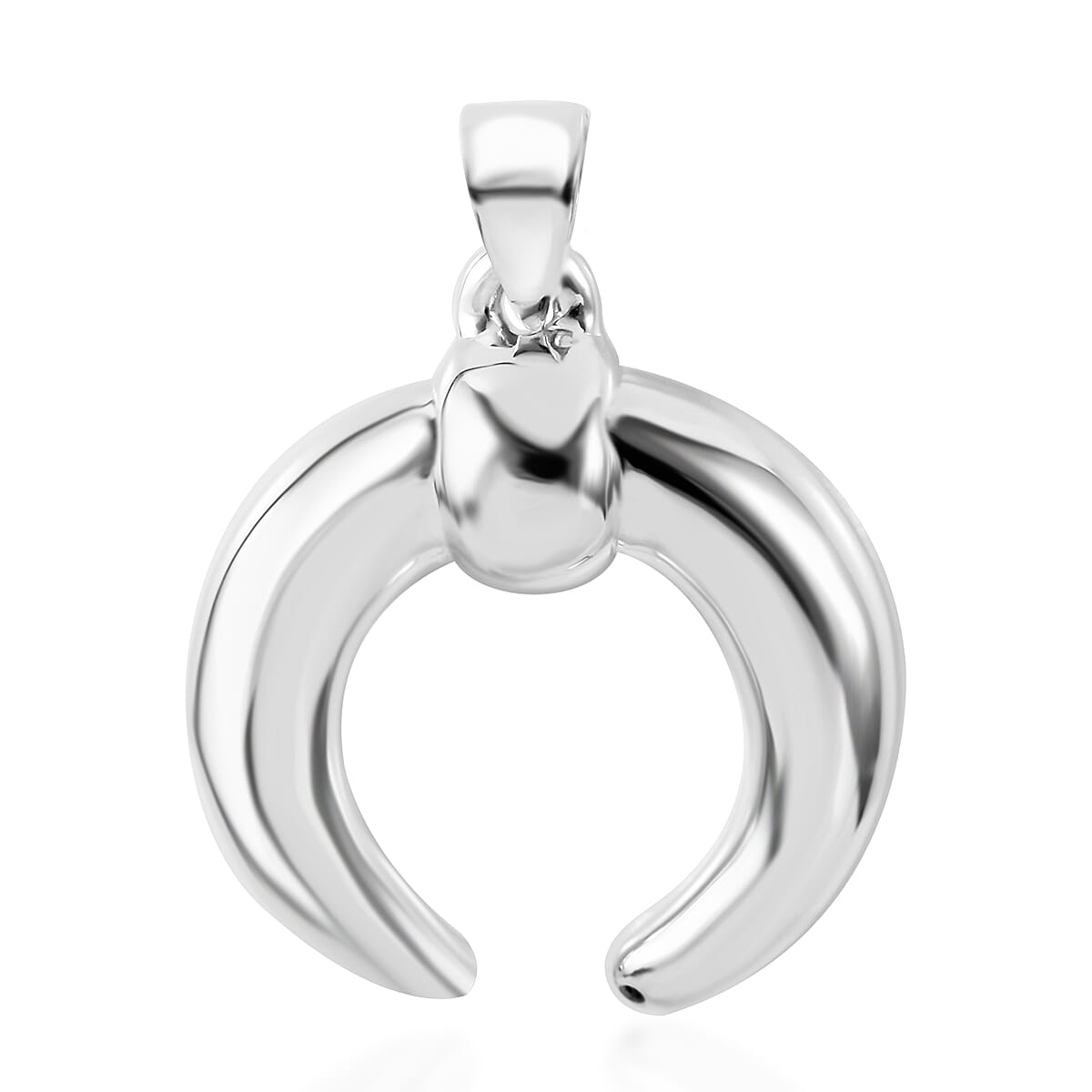 Sterling Silver Crescent Moon Pendant without Chain 4.50 Grams