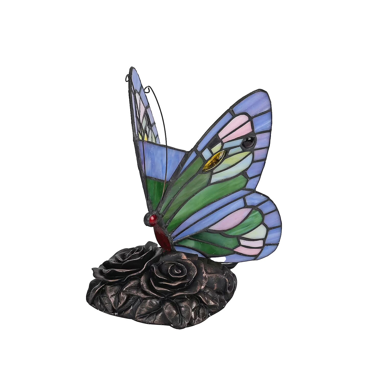 Resin Tiffany Style Butterfly LED Table Lamp (5"x9") (E12 Bulb Not Included)