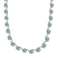 Doorbuster Betroka Blue Apatite, Moissanite Necklace (18 Inches) in Rhodium Over Sterling Silver 13.25 ctw - Sticky add to cart bar