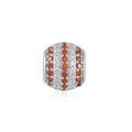 Simulated Orange and White Diamond Charm in Rhodium Over Sterling Silver - Sticky add to cart bar