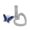 Simulated Diamond and Enameled Charm in Rhodium Over Sterling Silver - Sticky add to cart bar