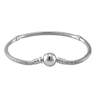 Hollow Bracelet in Rhodium Over Sterling Silver (7.25 In) (8.70 g)