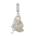 Simulated Yellow and White Diamond Charm in Rhodium Over Sterling Silver 0.50 ctw - Sticky add to cart bar