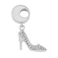 Simulated Diamond High Heels Charm in Rhodium Over Sterling Silver 0.35 ctw - Sticky add to cart bar