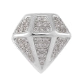 Simulated Diamond Full of Diamond Charm in Rhodium Over Sterling Silver - Sticky add to cart bar