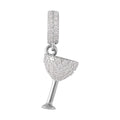 Simulated Diamond Charm in Rhodium Over Sterling Silver 0.70 ctw - Sticky add to cart bar