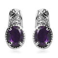 African Amethyst 2.25 ctw Solitaire Stud Earrings in Stainless Steel - Sticky add to cart bar