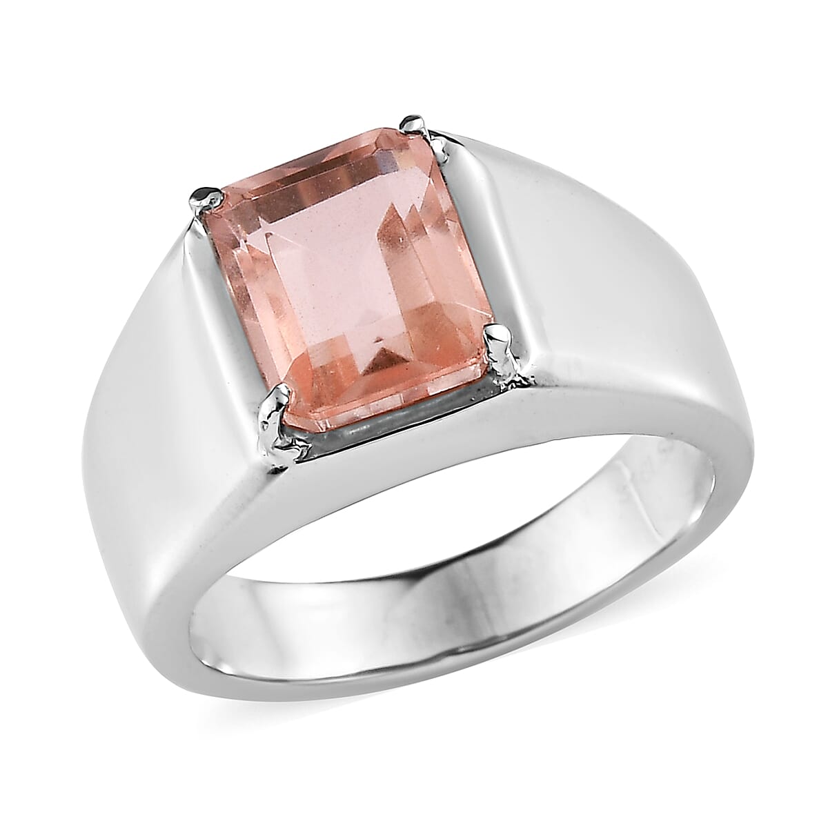 Morganique Quartz Men's Ring in Stainless Steel (Size 10.0) 3.70 ctw