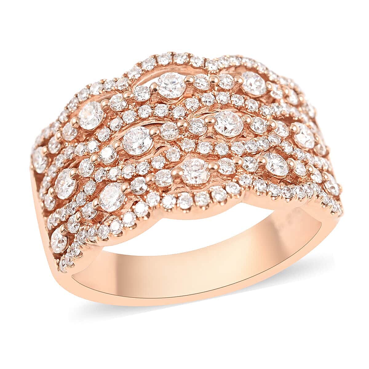 10K Rose Gold G-H VS-SI Luxuriant Lab Grown Diamond Ring 5.85 Grams 1.10 ctw