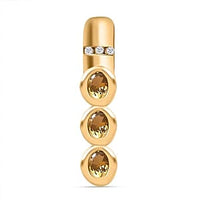 Natural Golden Tanzanite and White Zircon Pendant in 18K Vermeil YG Over Sterling Silver 0.63 ctw