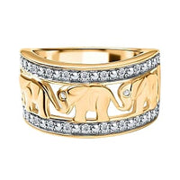 White Diamond 0.20 ctw Fancy Ring in Vermeil YG Over Sterling Silver (Size 5.5)