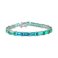 Peacock Quartz (Triplet) 31.25 ctw Bracelet in Rhodium Over Sterling Silve (7.25 In) - Sticky add to cart bar