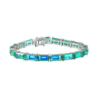 Peacock Quartz (Triplet) 31.25 ctw Bracelet in Rhodium Over Sterling Silve (7.25 In)