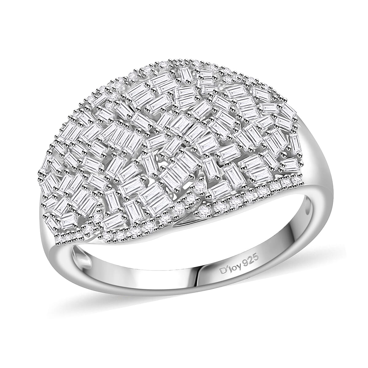 Yellow Diamond (IR) Ring in Rhodium Over Sterling Silver (Size 6.0) 1.00 ctw