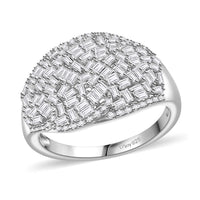 Yellow Diamond (IR) Ring in Rhodium Over Sterling Silver (Size 6.0) 1.00 ctw