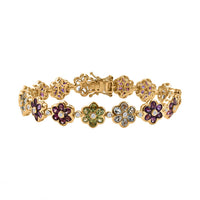 Multi Gemstone Bracelet in 18K Vermeil YG Over Sterling Silver (8.00 In) 16.35 ctw