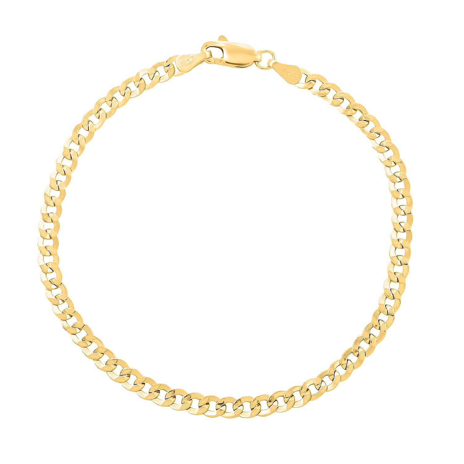 10K Yellow Gold Cuban 3.4mm Cuban Chain Anklet (10.00 In) 2.20 Grams