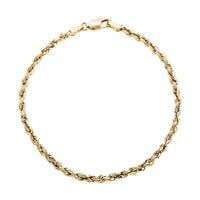 10K Yellow Gold 3mm Rope Bracelet (7.50 In) 1.40 Grams