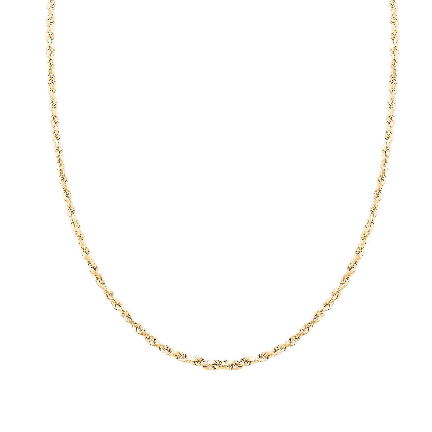 10K Yellow Gold 3mm Rope Necklace 26 Inches 3.70 Grams