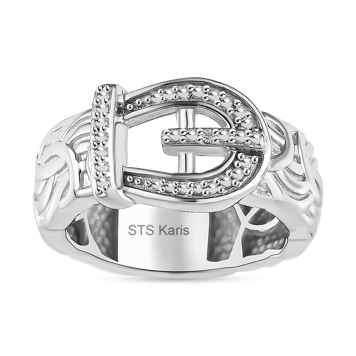 Karis Diamond Accent Buckle Charm Ring
