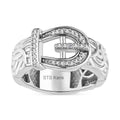 Karis Diamond Accent Buckle Charm Ring - Sticky add to cart bar