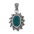 Bali Legacy Verde Onyx 5.20 ctw Floral Pendant in Sterling Silver - Sticky add to cart bar