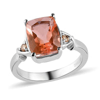 Morganique Quartz, Simulated Champagne Diamond Ring in Stainless Steel (Size 10.0) 3.50 ctw