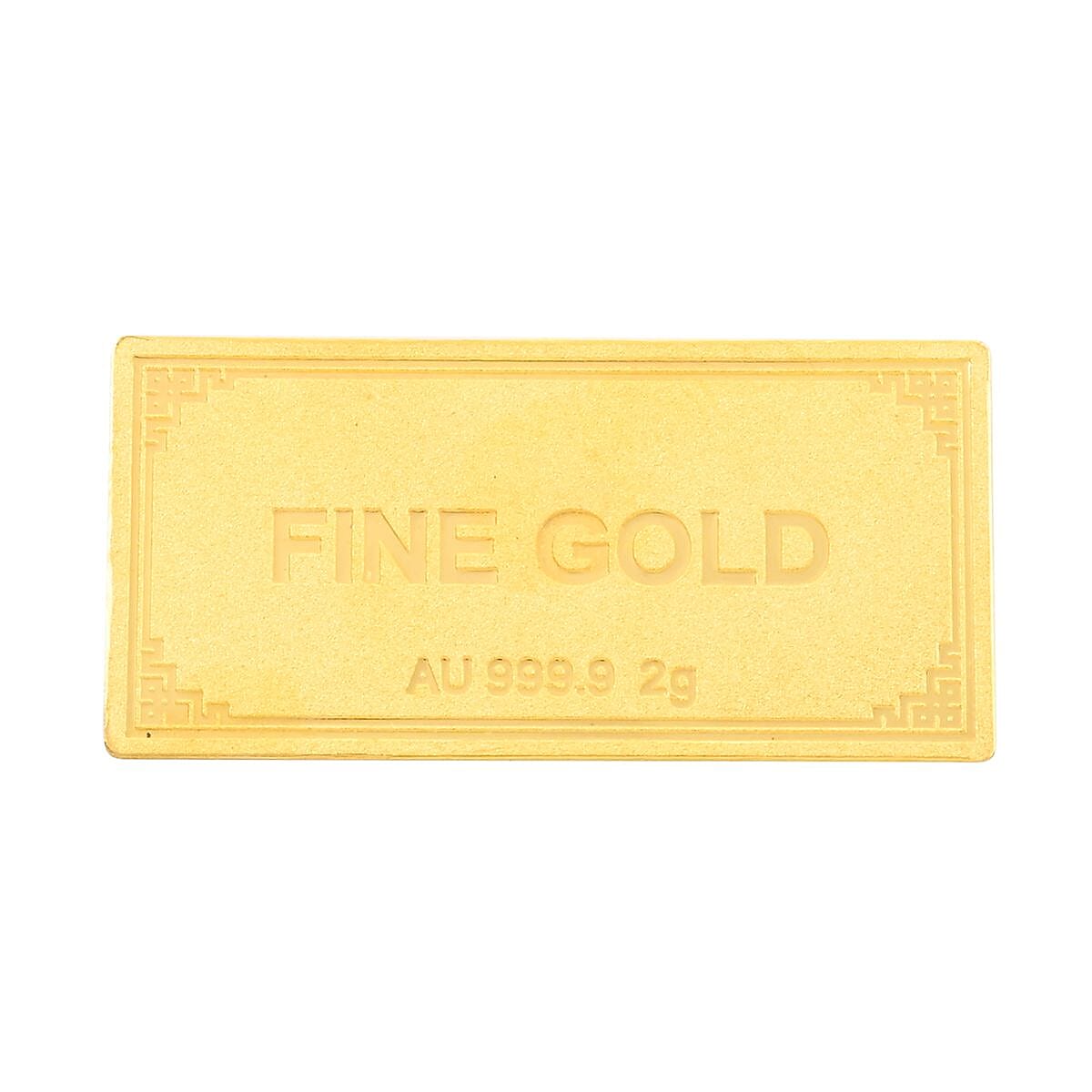24K Yellow Gold Bar 13x26x0.30 mm 2 Grams