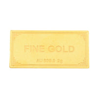 24K Yellow Gold Bar 13x26x0.30 mm 2 Grams