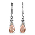Morganique Quartz (Triplet) and Simulated Champagne Diamond 2.75 ctw Lever Back Earrings in Stainless Steel - Sticky add to cart bar