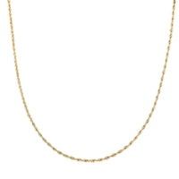 10K Yellow Gold 1.5mm Rope Necklace 18 Inches 1.20 Grams