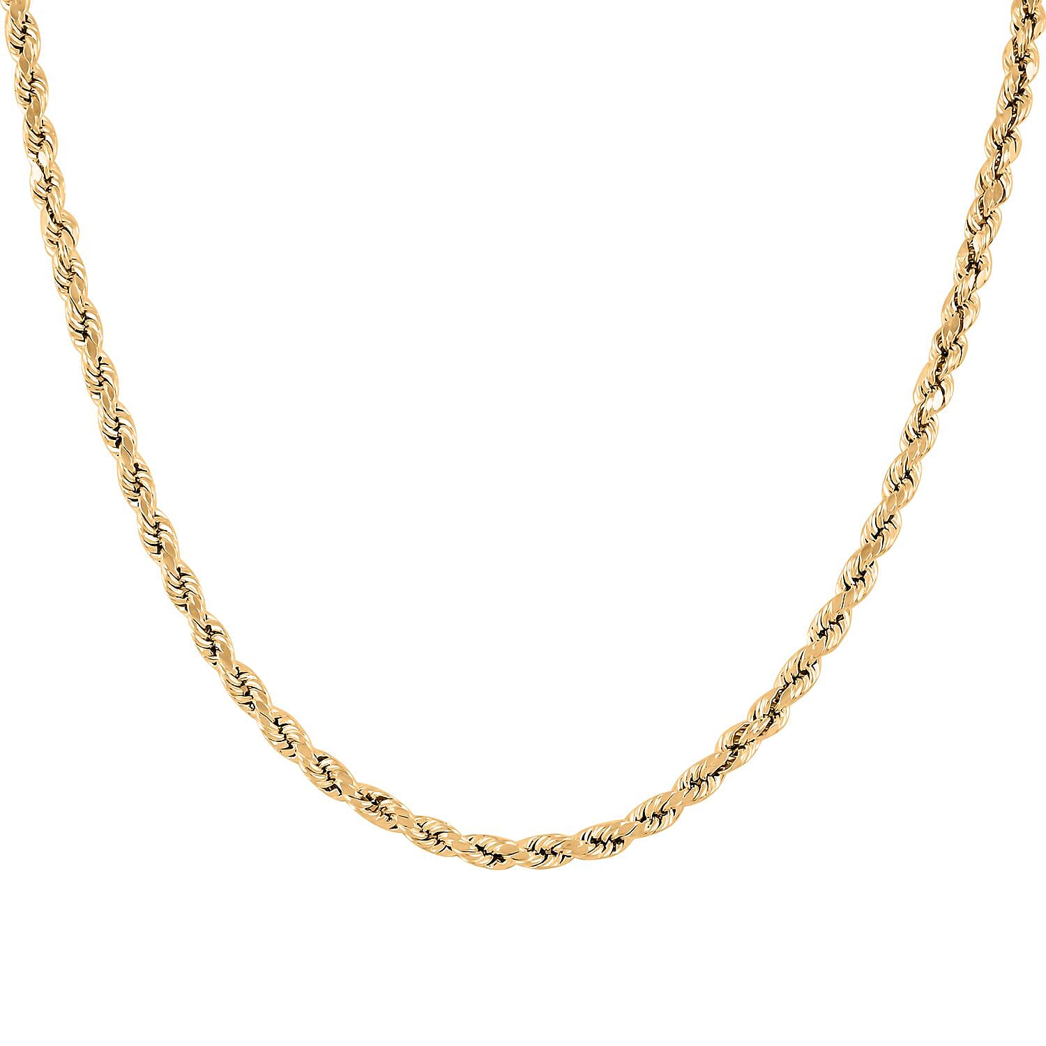 10K Yellow Gold 4.5mm Rope Necklace 18 Inches 7.70 Grams